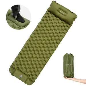 Inflatable Sleeping Pad with Pillow, Foot Pump, 77"x25.5"